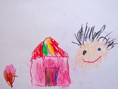 4歳で書いたクレヨンの絵
